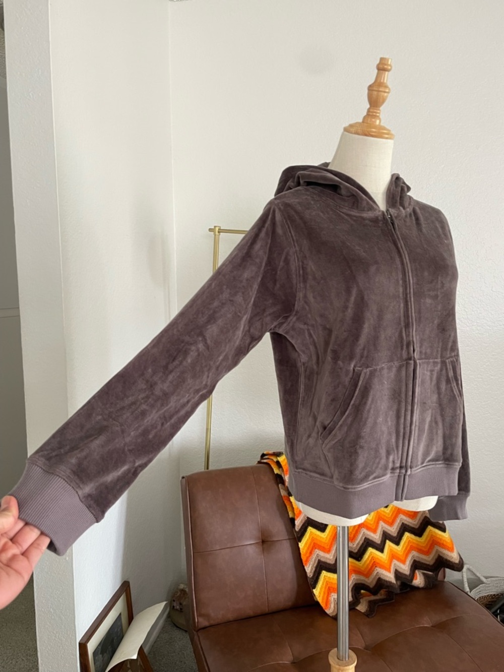 Pact Cloud Brushed Velour Fleece Organic Cotton Zip Pocket Hoodie - Picture 3 of 8